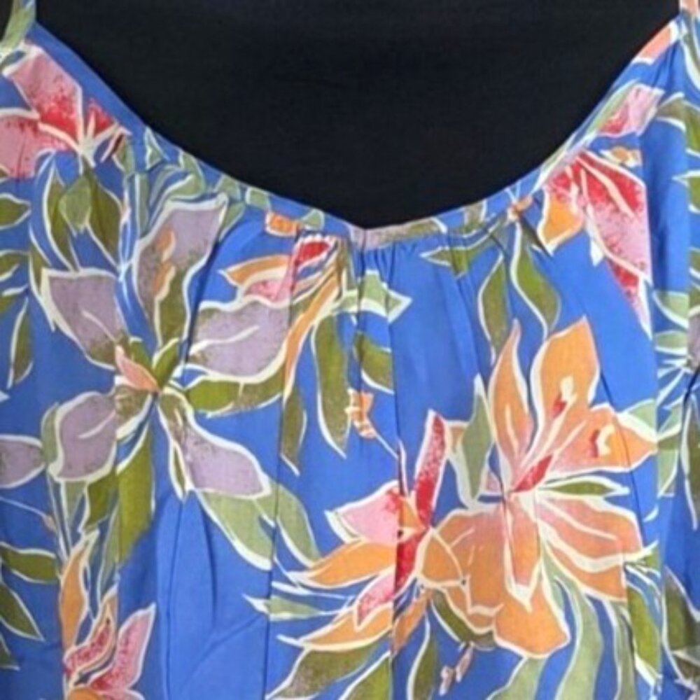 Billabong Womens Sunny Daze Mini Dress XL Blue Floral Sleeveless Relaxed NWT - Picture 6 of 7